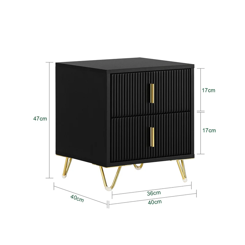 SoBuy FBT115-SCH Table de Chevet - Table de Nuit avec 2 tiroirs, Table d'appoint pour Chambre à Coucher - Meuble de Rangement Moderne, Noir, L40 x P40 x H47 cm