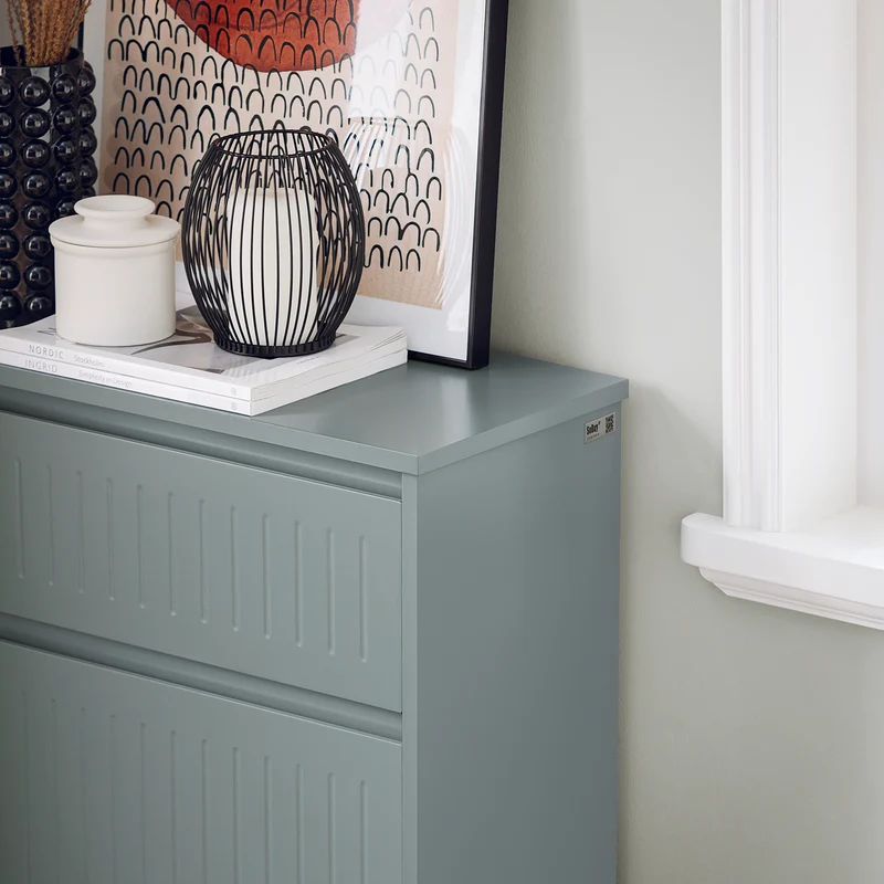 SoBuy FSR165-HG Armoire à Chaussures avec Coussin Rembourré, Coffre 2 Abattants, Capacité 30 kg pour Entrée – Gris