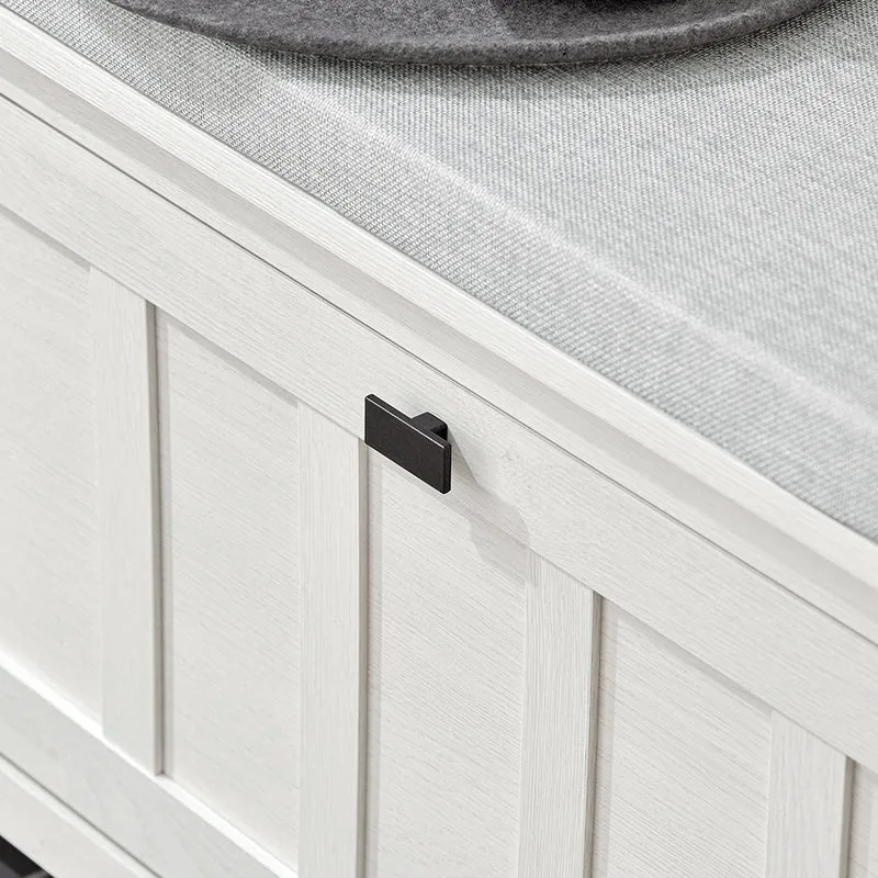 SoBuy FSR161-W Banc à Chaussures avec Coussin Rembourré et 1 Abattant pour Entrée Couloir – 80x30x50 cm, Blanc
