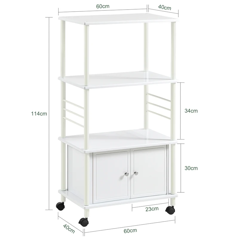 sebuyfr.comG12-W Meuble rangement cuisine roulant en bois, Chariot de cuisine de service