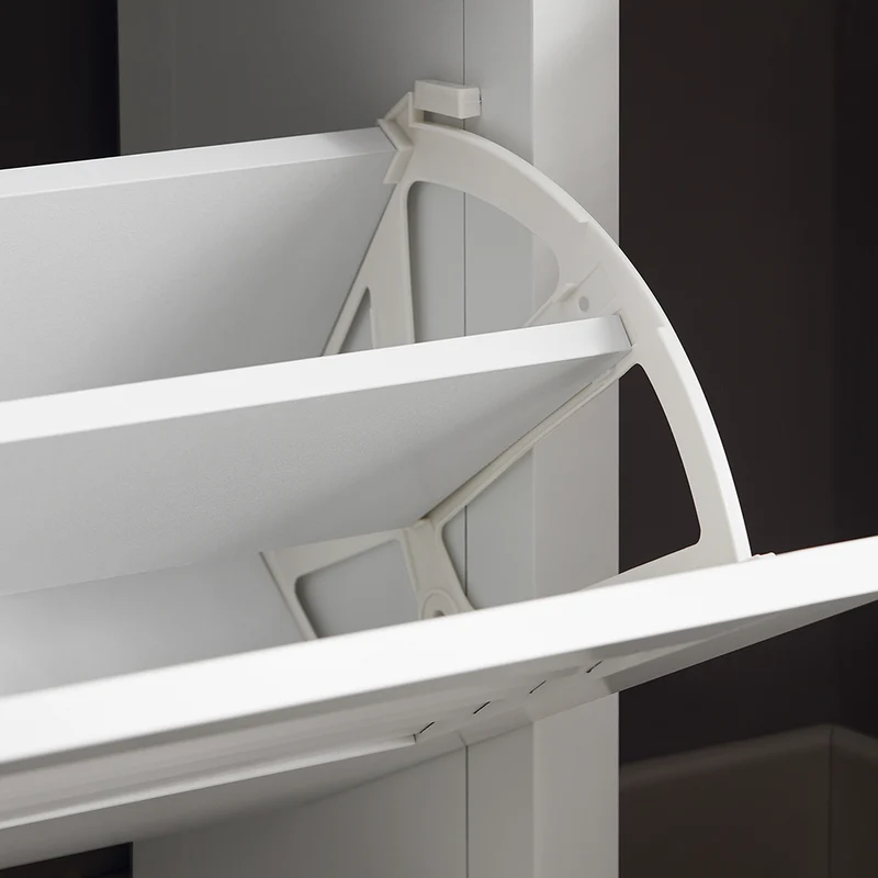 SoBuy FSR152-W Meuble à Chaussures à Abattants 2 Niveaux – Rangement Discret pour Entrée – 80x25x108 cm Blanc