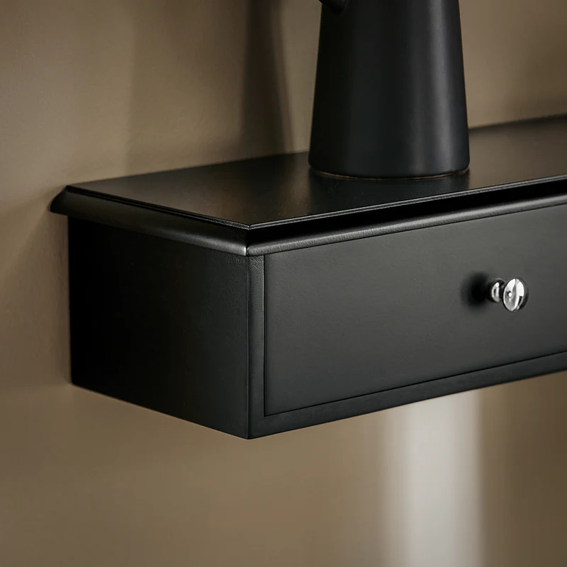 SoBuy FRG43-L-SCH Etagere Murale avec 3 Tiroirs - Étagère Flottante Moderne pour Entrée, Salon, Cuisine & Chambre - Noir 94x15x10cm