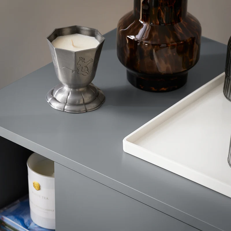 SoBuy FBT95-HG Table d’Appoint Bout de Canapé Table de Chevet Table de Nuit avec 3 tiroirs et 2 étagères de rangement