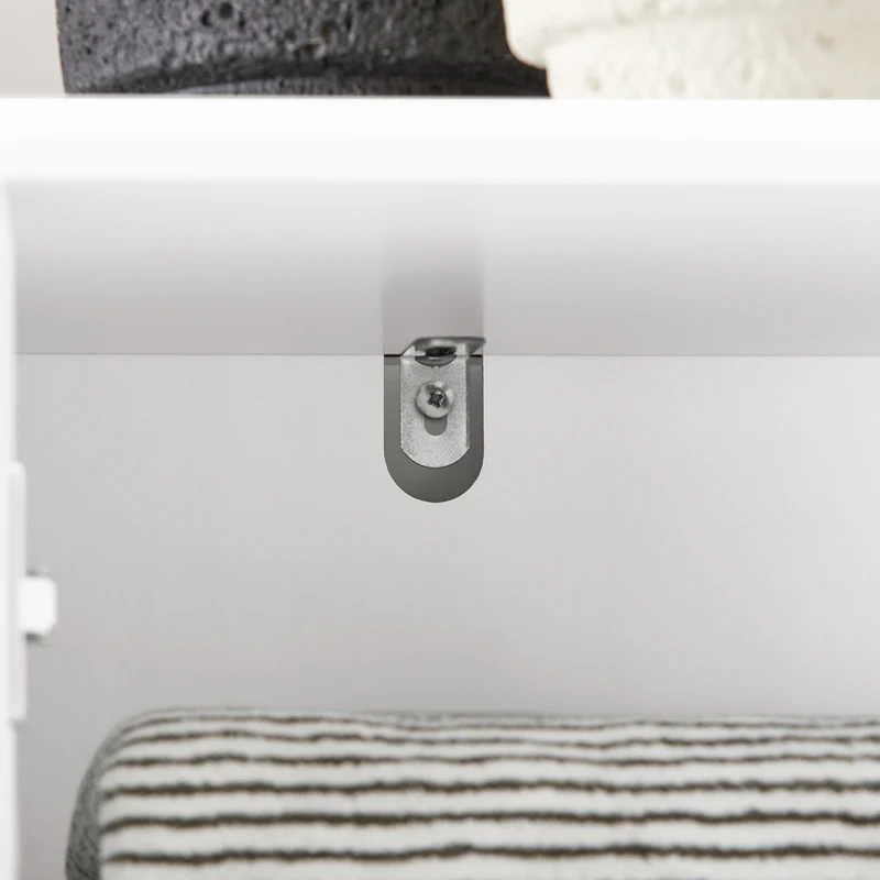 SoBuy BZR109-W Meuble Colonne Salle de Bain 170 cm Slim 30 cm 2 Portes Étagères Réglables Tiroir Anti-Basculement – Blanc