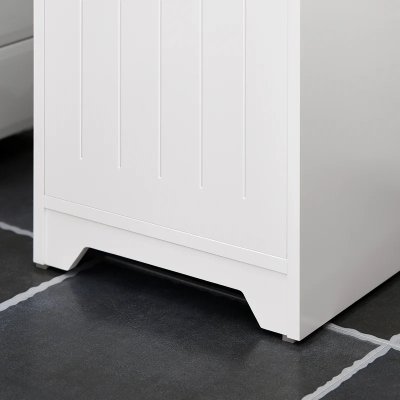 SoBuy BZR109-W Meuble Colonne Salle de Bain 170 cm Slim 30 cm 2 Portes Étagères Réglables Tiroir Anti-Basculement – Blanc