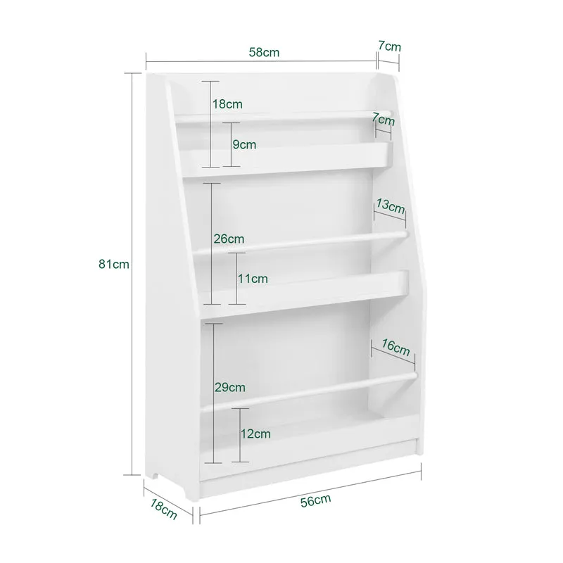 SoBuy KMB45-W Bibliothèque Montessorienne pour Enfants, Étagère à Livres pour Garçon, Fille, Chambre Enfant, Étagères à 3 hauteurs