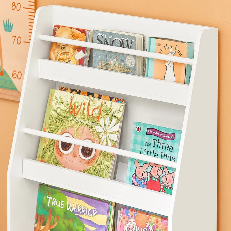 SoBuy KMB45-W Bibliothèque Montessorienne pour Enfants, Étagère à Livres pour Garçon, Fille, Chambre Enfant, Étagères à 3 hauteurs