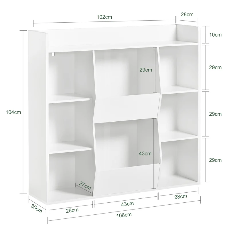 SoBuy KMB55-W Bibliothèque Enfant Montessori 8 Compartiments – Meuble Rangement Jouets et Livres, Blanc