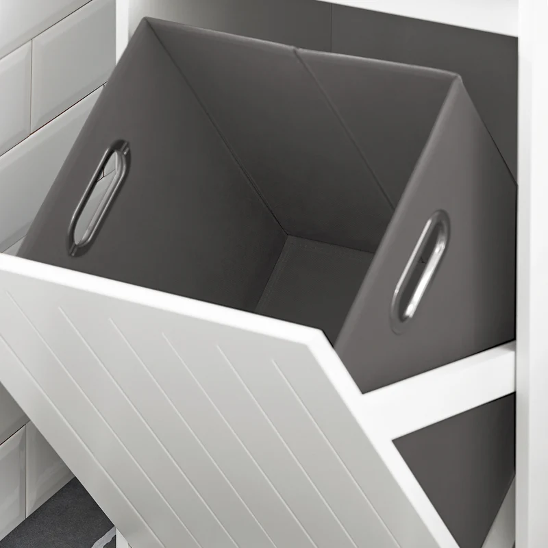 SoBuy BZR110-W Armoire à Linge avec 1 Porte – L40×P39×H86 cm, Charge 25 kg, MDF E1, Blanc