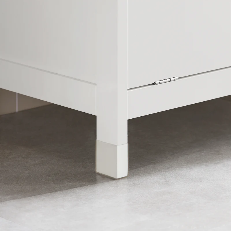 SoBuy BZR77-W Meuble de Salle de Bain avec Paniers à Linge, Armoire à Linge avec 3 Paniers et Tiroir, Armoire de Salle de Bain en Bois, Corbeille à Linge, Blanc, 80x91x38cm