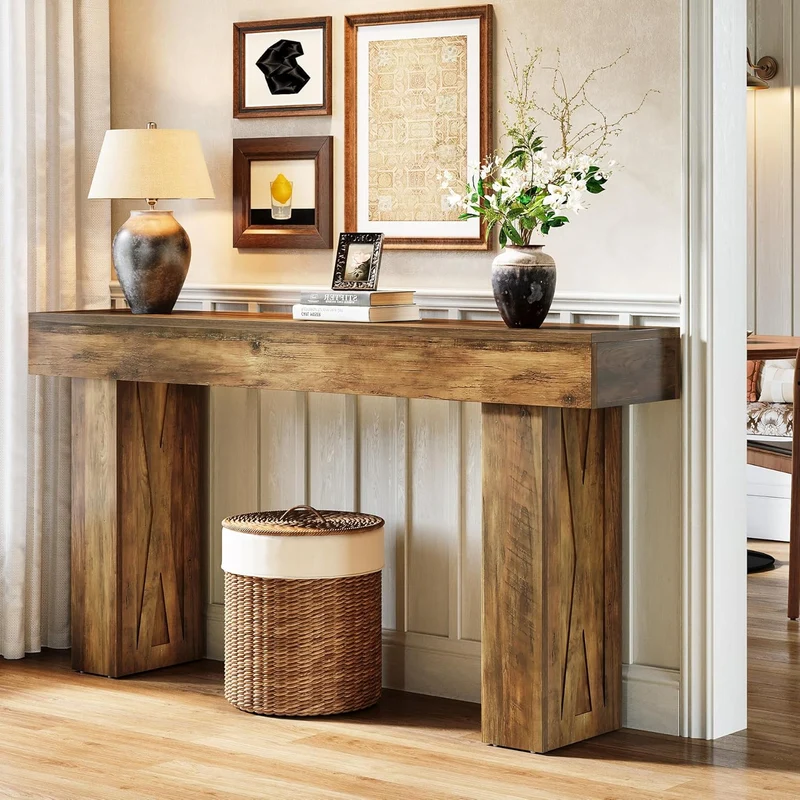 Tribesigns Table console étroite de 160 cm, Table basse moderne pour couloir Table d'entrée pour salon