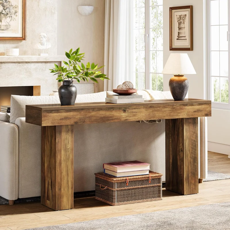 Tribesigns Table console étroite de 160 cm, Table basse moderne pour couloir Table d'entrée pour salon