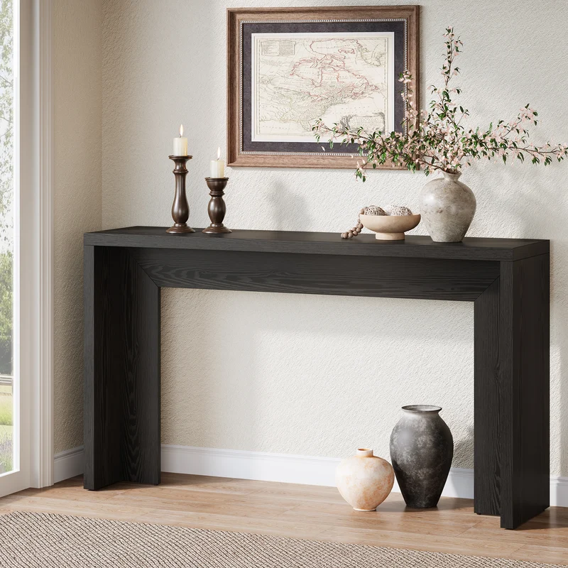 Table console rustique de 140 cm, Table de canapé de ferme Table d'entrée