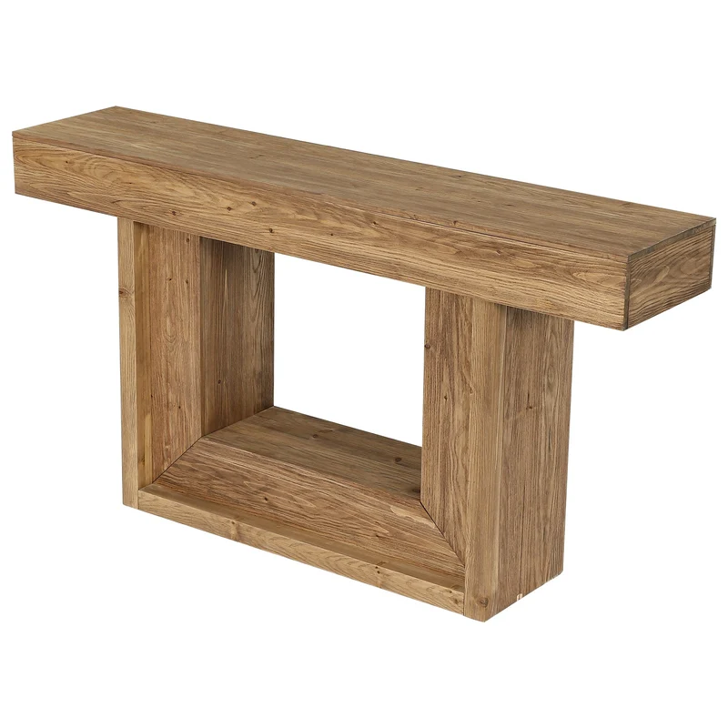 Tribesigns Console étroite en bois massif de 160 cm, Style campagne avec piètement en U et étagère