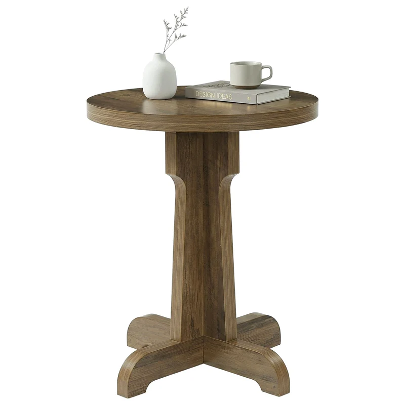 Tribesigns Table de salle à manger ronde 60 cm pour 2 personnes, Petite table de cuisine style champêtre