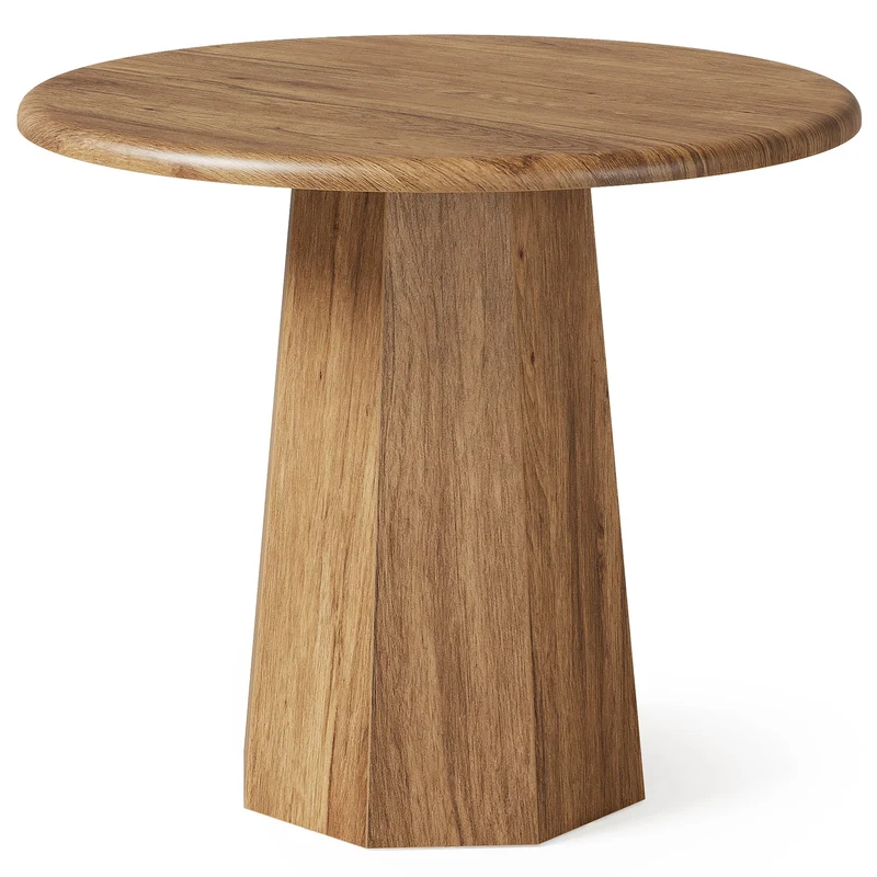 Table de salle à manger ronde Tribesigns 80 cm pour 2 à 4 personnes, Petite table de cuisine avec cadre robuste