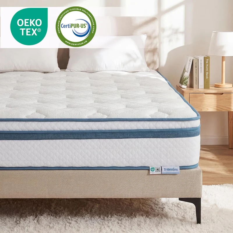 Tribesigns Matelas à ressorts ensachés H3, Fermeté moyenne en mousse viscoélastique orthopédique
