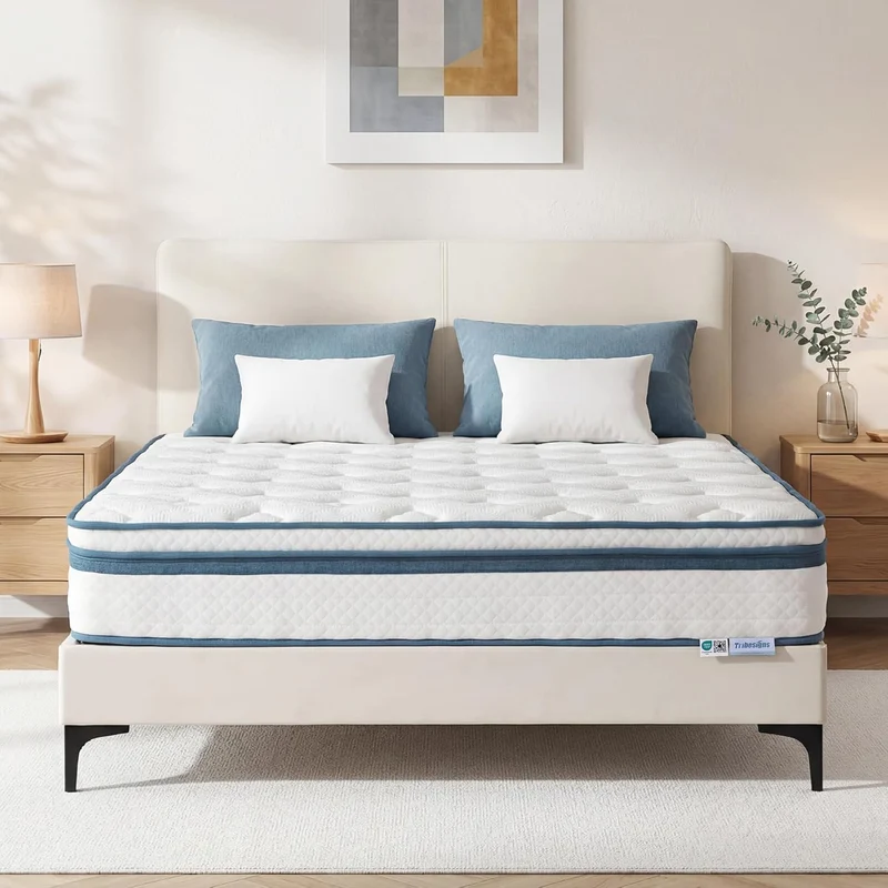 Tribesigns Matelas à ressorts ensachés H3, Fermeté moyenne en mousse viscoélastique orthopédique