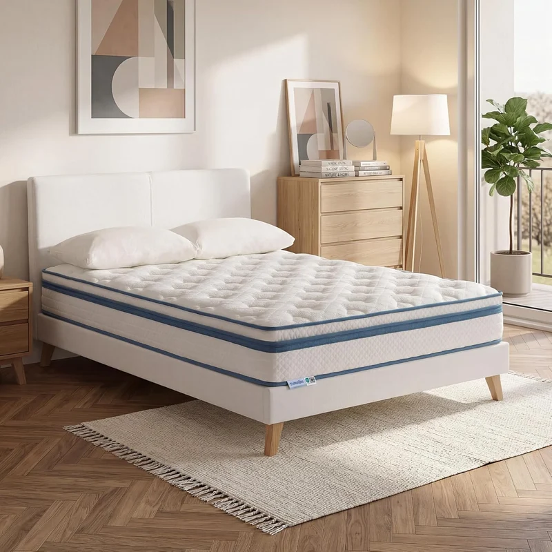Tribesigns Matelas à ressorts ensachés H3, Fermeté moyenne en mousse viscoélastique orthopédique