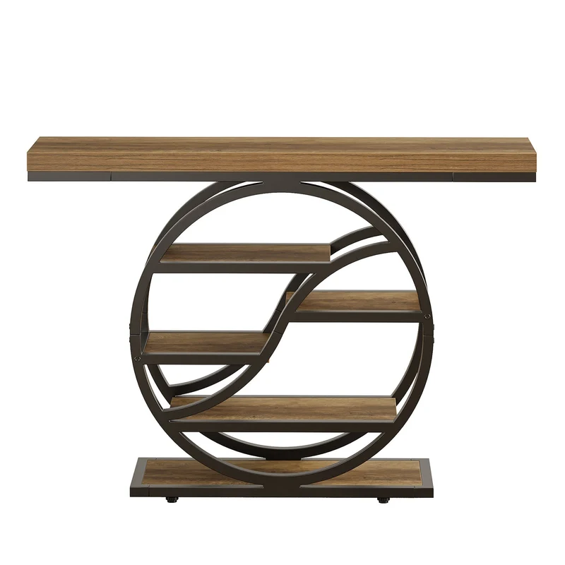 Tribesigns Table basse à 6 niveaux avec compartiments de rangement de 120 cm pour couloir et salon