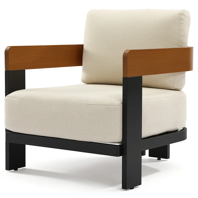 Tribesigns Chaise longue d'extérieur, Chaise de patio avec coussins et structure en aluminium