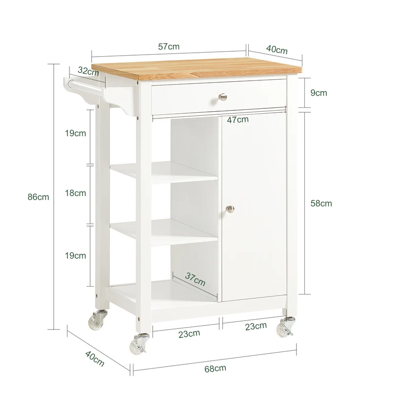 SoBuy FKW46-WN Desserte roulante Chariot de cuisine de service Meuble de Rangement