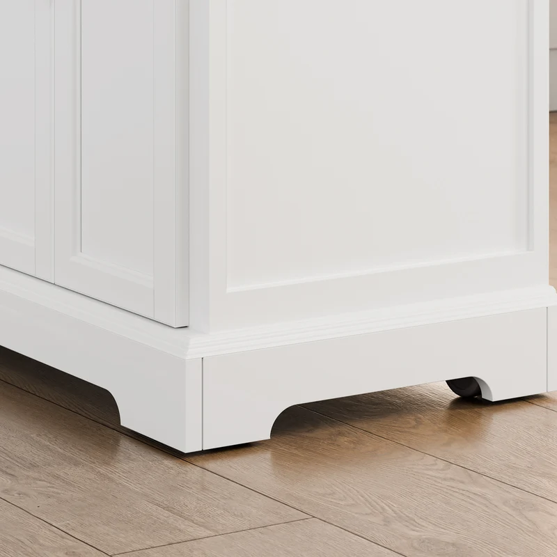 SoBuy FKW71-III-WN Ìlot Cuisine Mobile avec Plan Extensible – Desserte Gain de Place, Blanc