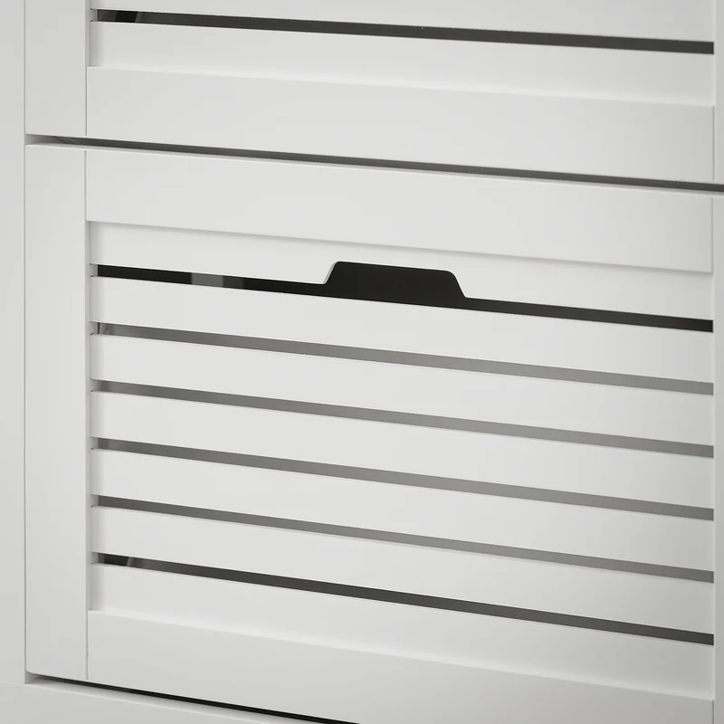 SoBuy FSR145-W Armoire à Chaussures 6 Abattants avec 2 Crochets – 115 × 30 × 112 cm, Blanc