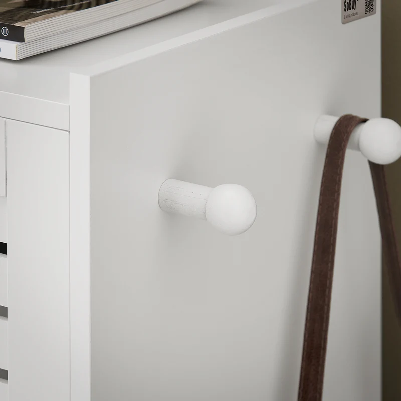 SoBuy FSR145-W Armoire à Chaussures 6 Abattants avec 2 Crochets – 115 × 30 × 112 cm, Blanc