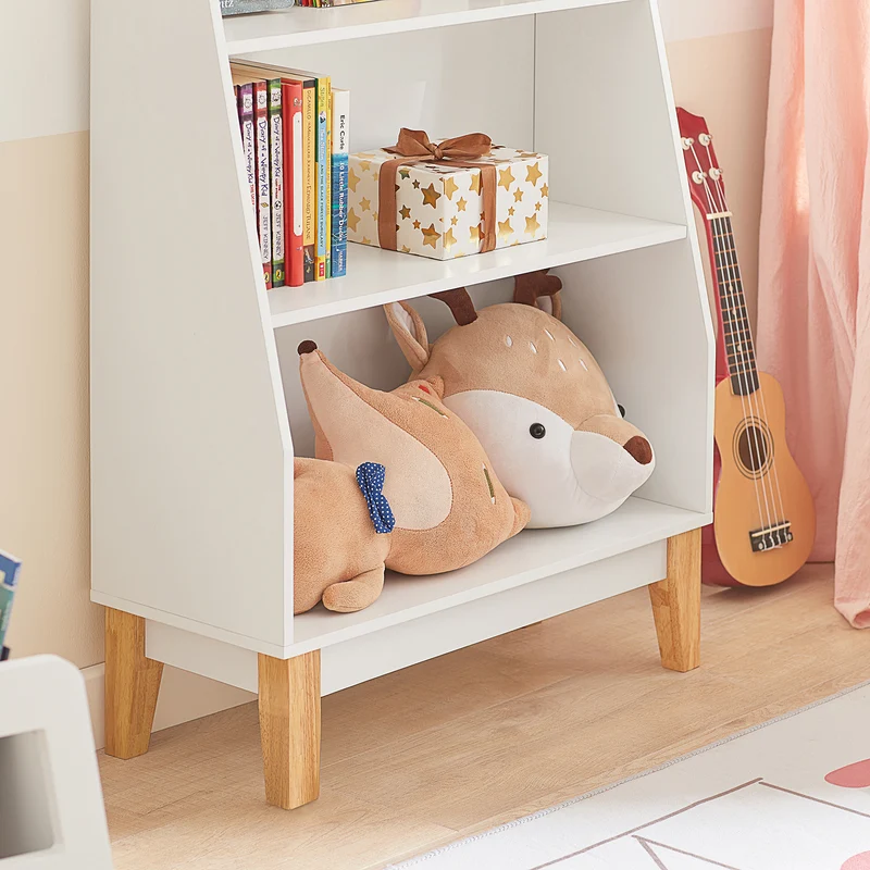SoBuy KMB47-W Bibliothèque Étagère à Livres Étagère de Rangement pour Livres et Jouets Enfant, Porte-revues avec 3 étagères, 60x25x80 cm