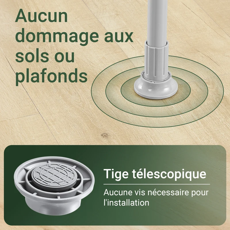 SoBuy KLS04-II-HG Portant à vêtements télescopique solide - Penderie ouverte réglable avec tringles et étagères, Porte manteau pour chambre/dressing, Gris