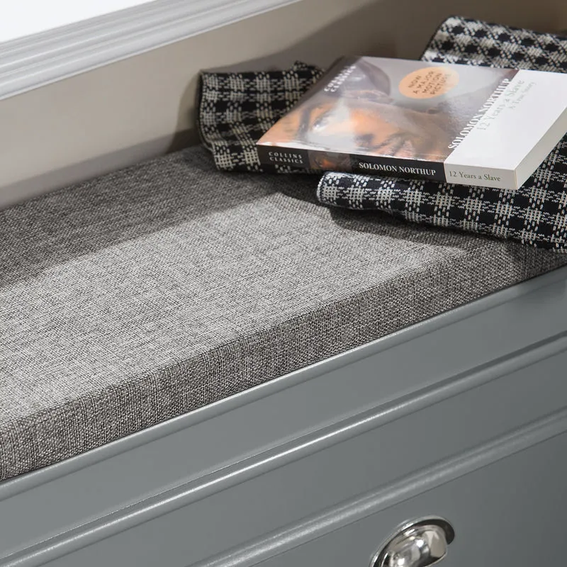 SoBuy FSR82-L-HG Banc à Chaussures avec Coussin – 75×24×51 cm, 1 Abattant, Gris, FSC®