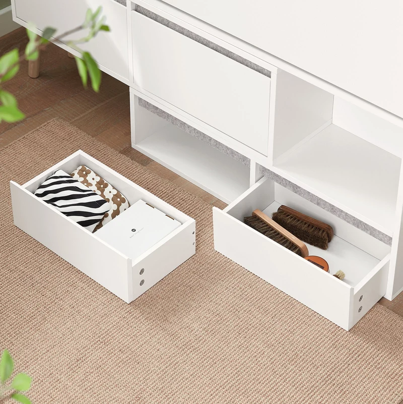 SoBuy FSR134-W Banc à Chaussures Modulable avec Armoire sur Pieds, Meuble d'Entrée – 124x24x126 cm, Blanc