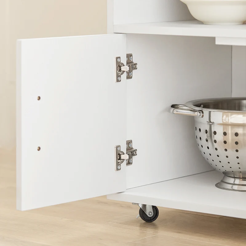 SoBuy FKW113-WN Desserte Cuisine à roulettes Meuble Cuisine Rangement Desserte de Cuisine Plan de Travail Cuisine Buffet Cuisine Petit Meuble de Rangement Blanc 75x46x83 cm