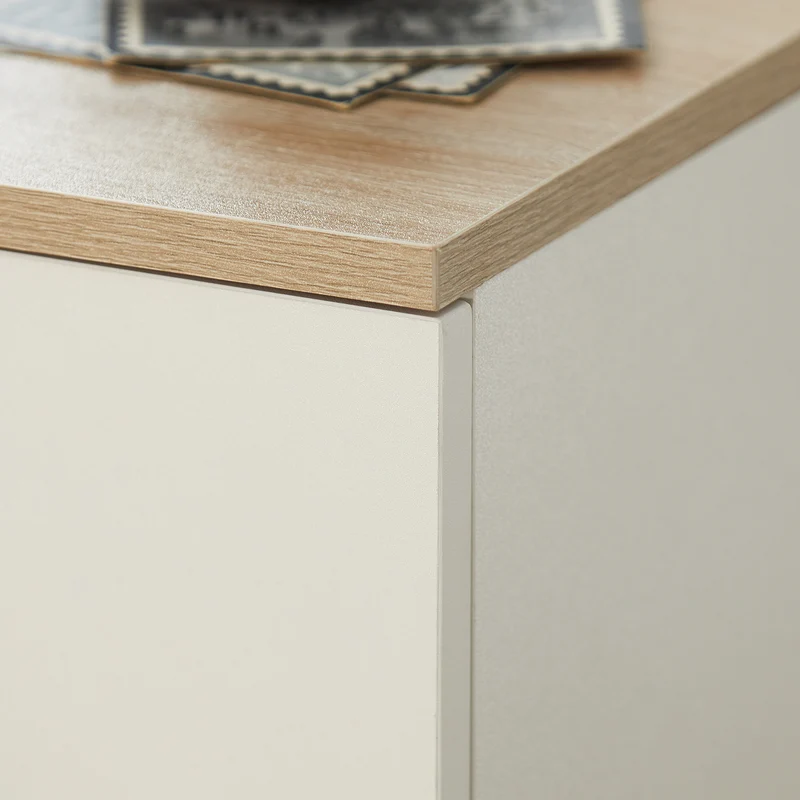 SoBuy FBT111-WNx2 Lot de 2 Tables de Chevet Étroites 20 cm – Gain de Place, Tiroir et Étagère