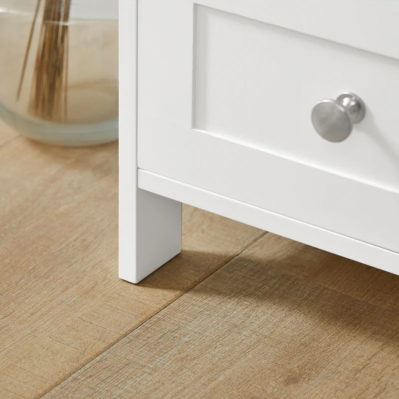 SoBuy FBT91-W Table d’Appoint Haute Bout de Canapé pour Salon Bureau Cuisine en 3 niveaux avec 1 tiroir