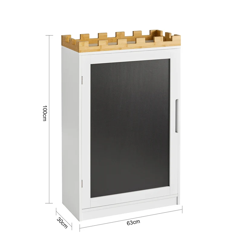 SoBuy KMB43-W Commode pour Enfants Étagère pour Chambre d'enfant avec Tableau Noir Bibliothèque Étagère à Jouets