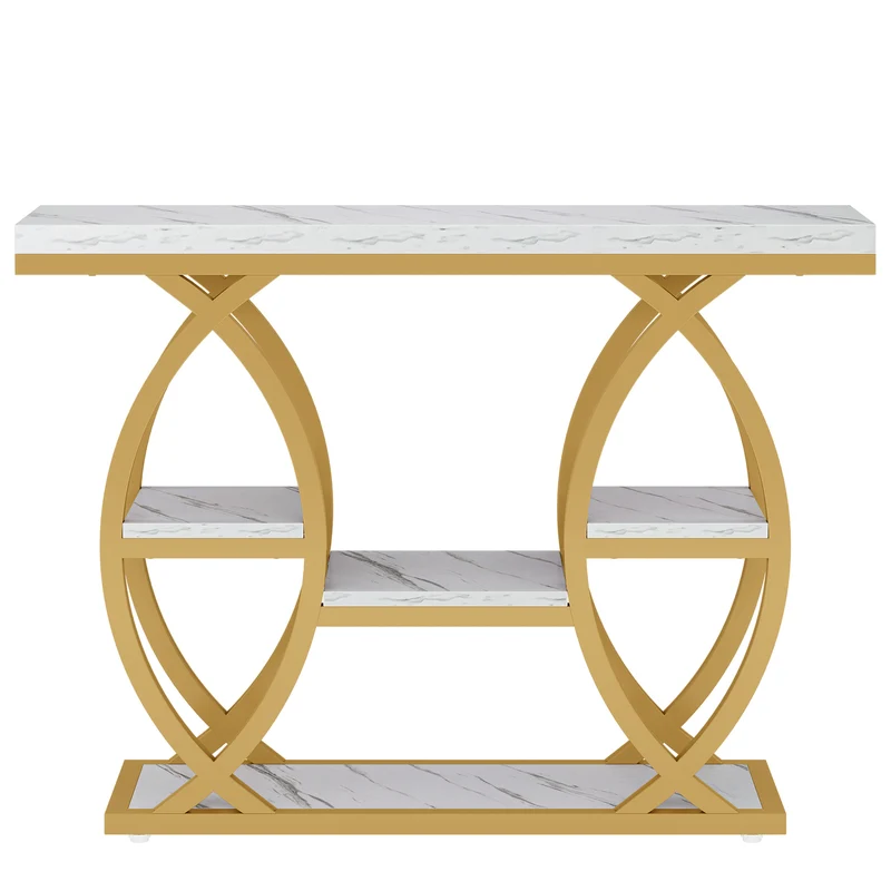 Tribesigns Console de 100 cm, Table de canapé à 4 niveaux Table d'entrée avec étagères