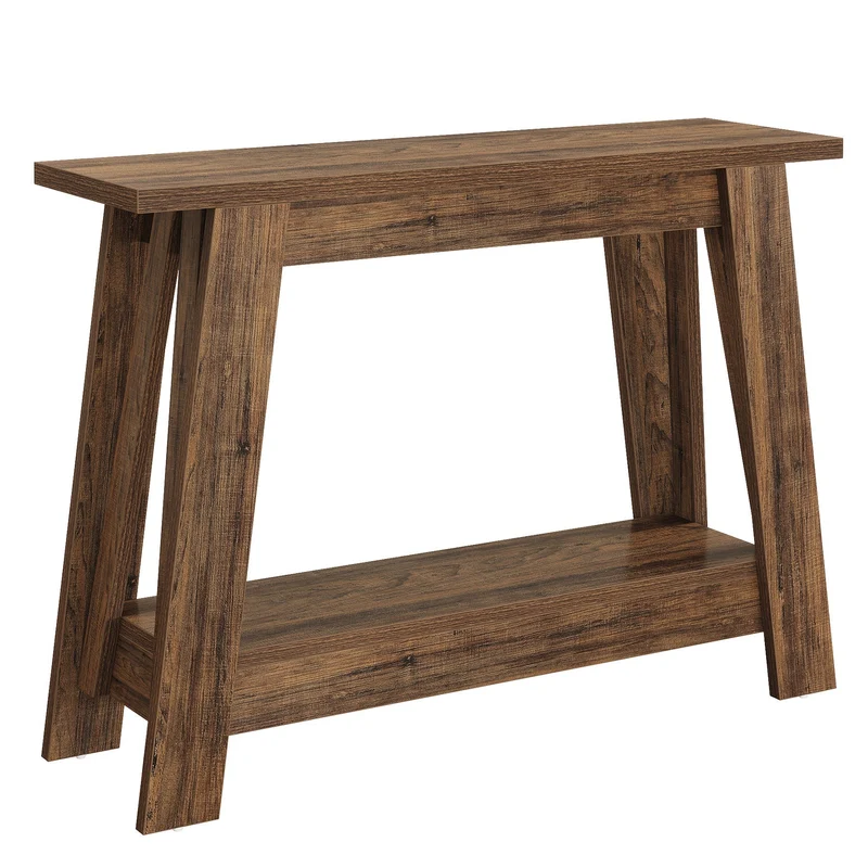 Tribesigns Console de 105 cm, Table d'entrée de style campagnard à 2 niveaux avec rangement