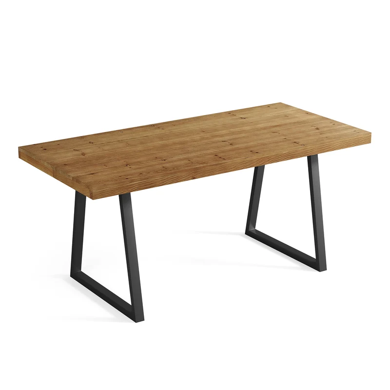 Tribesigns Table de salle à manger industrielle de 160 cm, Rectangulaire en bois massif