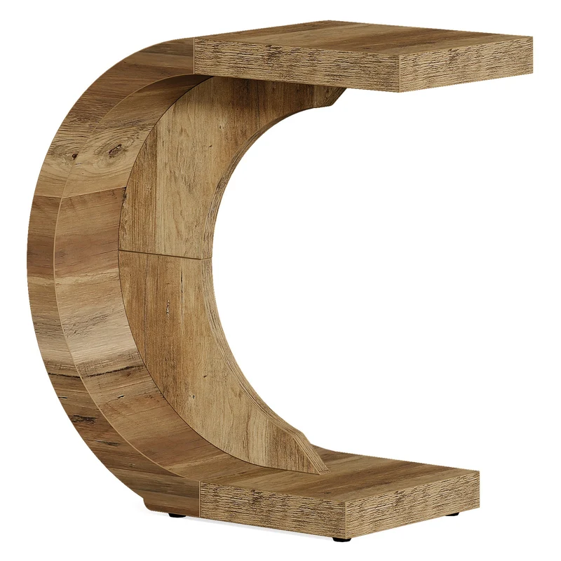 Tribesigns Table d'appoint en forme de C, Table basse Table de chevet étroite