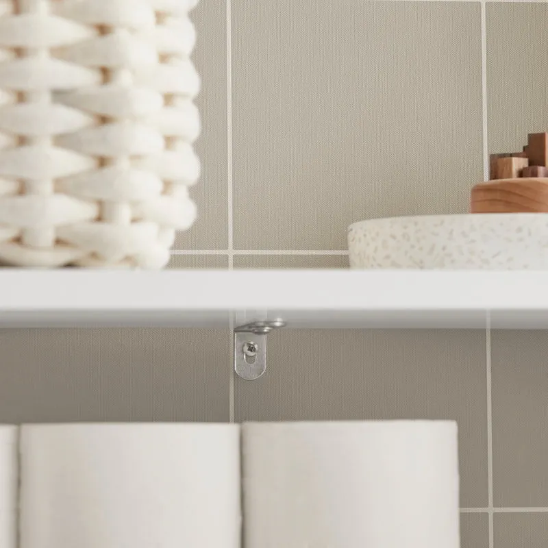 SoBuy BZR83-W Meuble de Rangement Salle de Bain Étroit, Support Papier Toilette, Armoire Toilettes WC avec 2 Paniers Amovibles Rangement Polyvalente