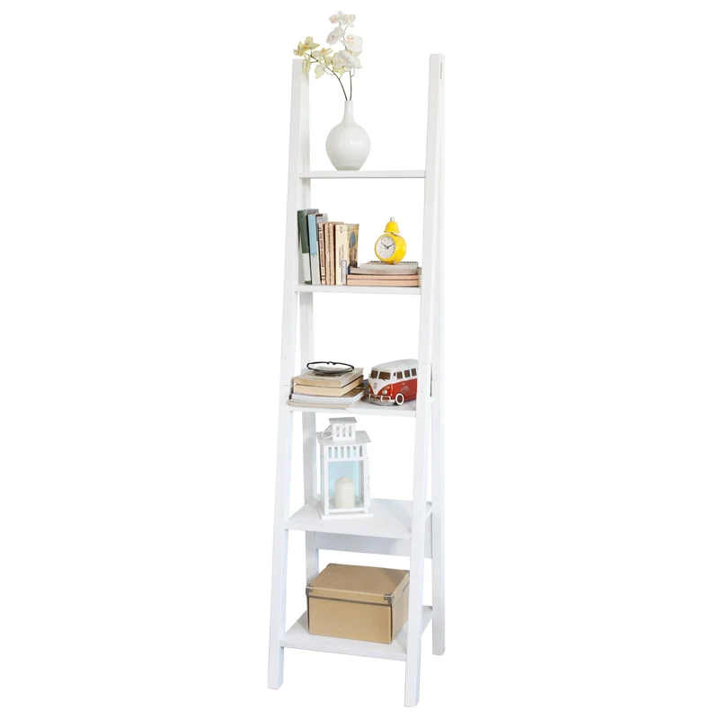 sebuyfr.comG101-W Étagère style échelle Bibliothèque, 5 étages –Blanc