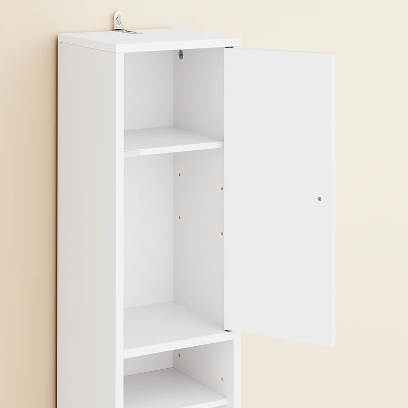 SoBuy BZR34-II-W Colonne Salle de Bain Étroite 20 cm – Rangement Gain de Place Blanc