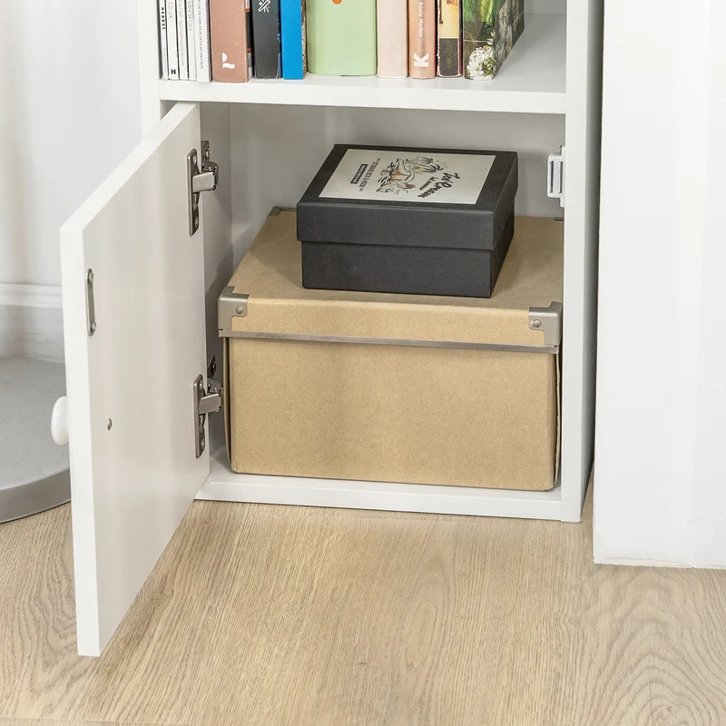 SoBuy STR10-W Meuble Colonne de Salle de Bain Armoire de Rangement Placard de Rangement Armoire sur Pied avec 2 Portes et 2 Tiroirs Blanc 33x24x188cm