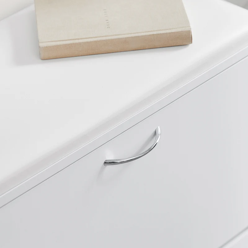 SoBuy FSR16-W Banc à Chaussures avec 1 Abattant et Coussin Rembourré, Coffre de Rangement pour Entrée – 60x30x48 cm, Blanc