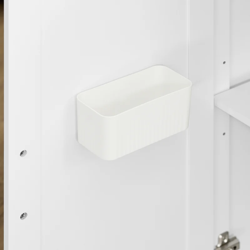 SoBuy FKW41-II-WN Îlot de Cuisine Mobile – Plan Extensible 46–71 cm, 3 Tiroirs, Armoire, Blanc et Bois Naturel