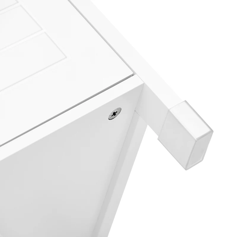 sebuyfr.comG126-W Colonne de Salle de Bain – 4 Étagères, 2 Tiroirs, Anti-Basculement, 30×30×144 cm, Blanc