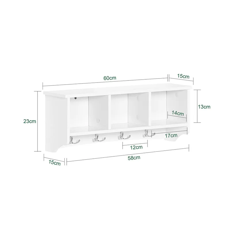 sebuyfr.comG48-W Portemanteau Étagère murale Porte-manteau salle de bain Meuble d’entrée