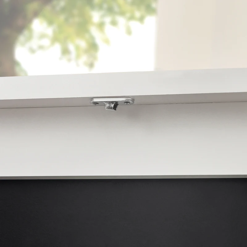 SoBuy FWT20-W Table Murale Rabattable à Manger Pliable avec Tableau Mémo Extensible Gain de Place pour Cuisine, Bureau et Petits Espaces Blanc 50cm x 75cm x 76cm